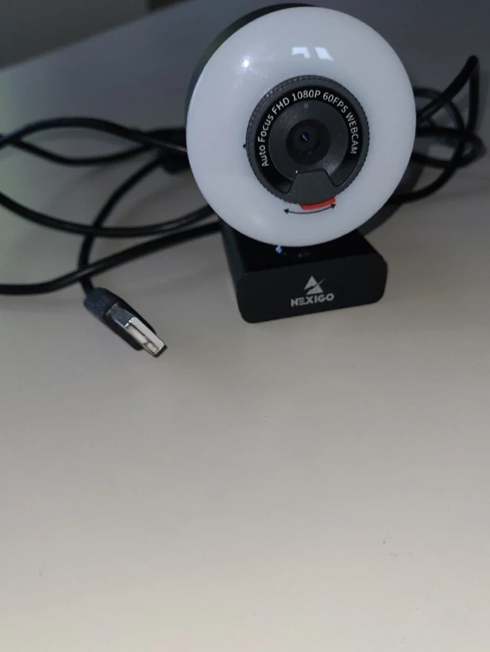 Nexigo 1080p 60FPS Autofocus Webcam with White Ring Light